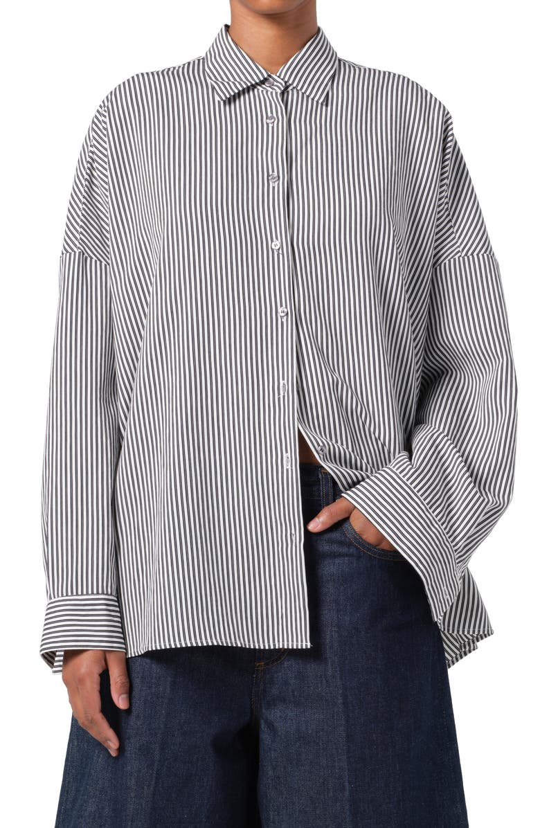 AGOLDE Solene Stripe Roux Button-Up Shirt, Main, color,