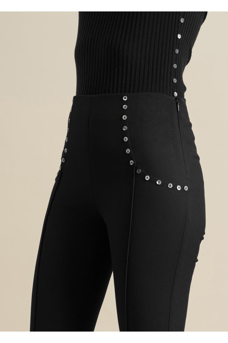 Benjamin Cropped Stretch Capri Pants, Alternate, color, Black