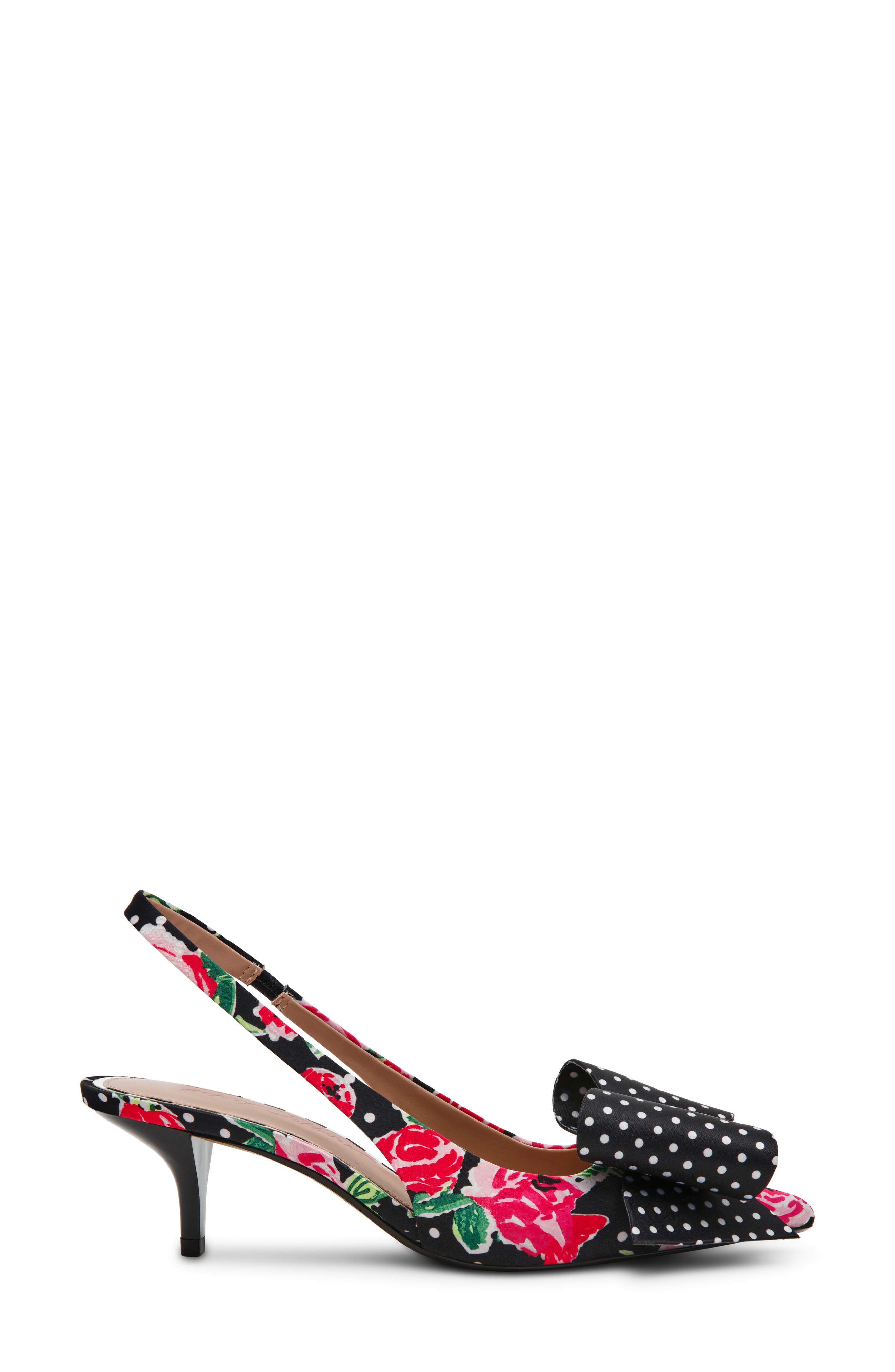 Claira Pointed Toe Slingback Pump, Alternate, color, ROSE DOT FLORAL