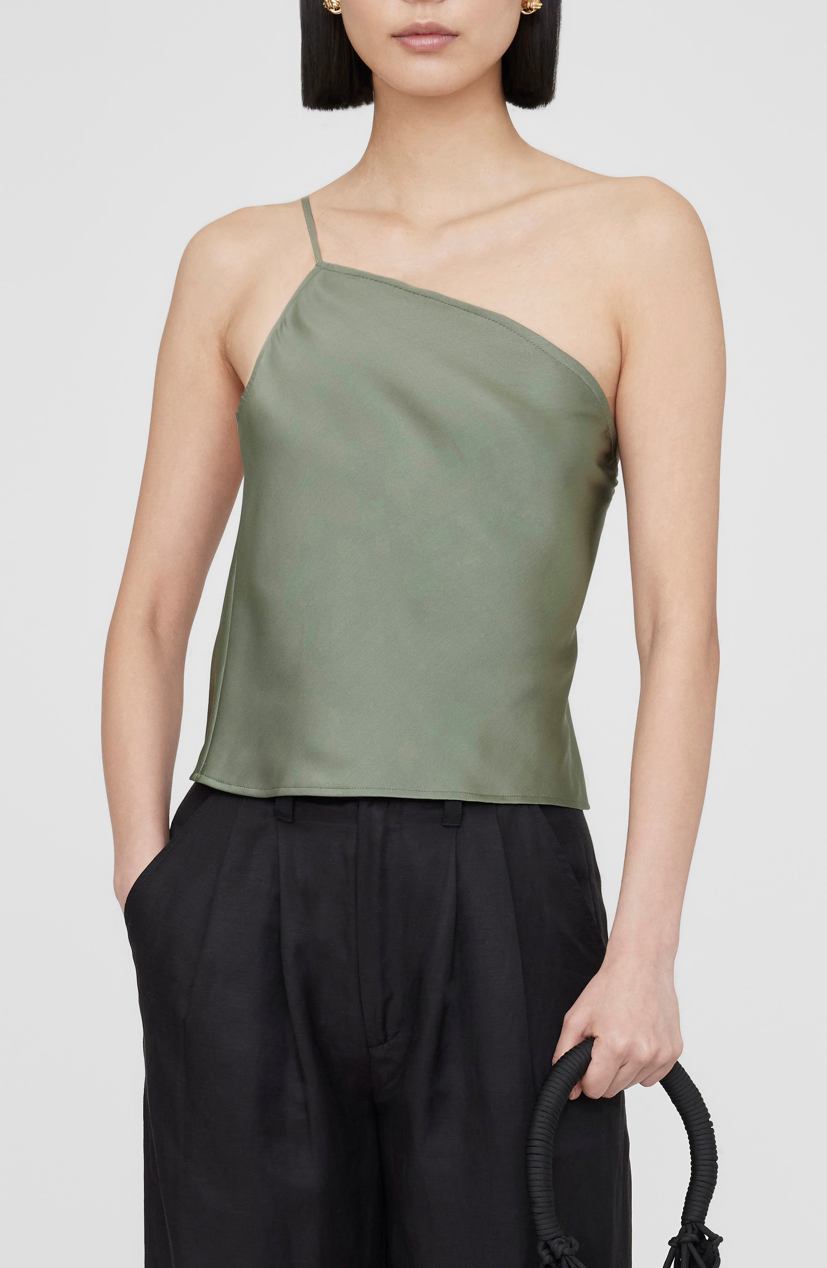 Mandy One-Shoulder Silk Top