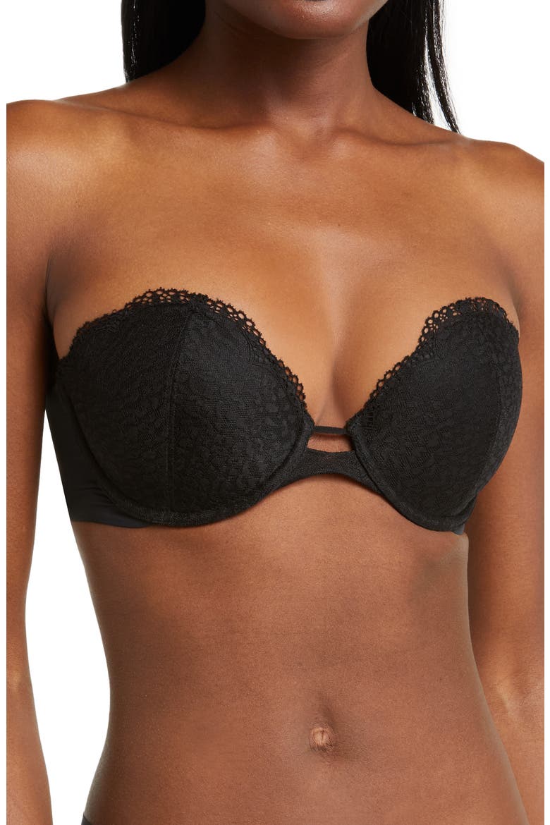 Rouse Full Coverage Lightly Lined Strapless Bra, Main, color, BLACK