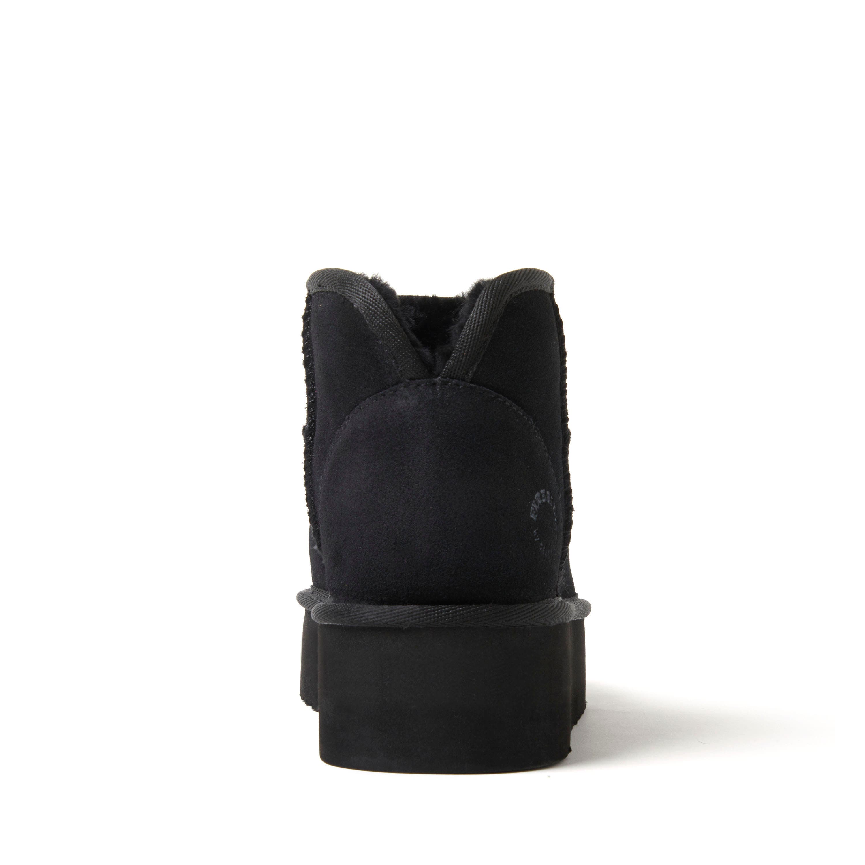 DEARFOAMS Fireside Kingston Genuine Shearling Platform Bootie, Alternate, color, Black