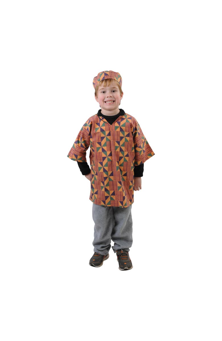 Kaplan Early Learning Company Festive Kente-Inspired Dashiki Boy Garment, Alternate, color, Multicolored