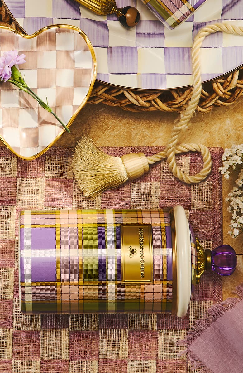 MACKENZIE CHILDS Tartan Violet Enameled Steel Large Canister, Alternate, color, Tartan Violet