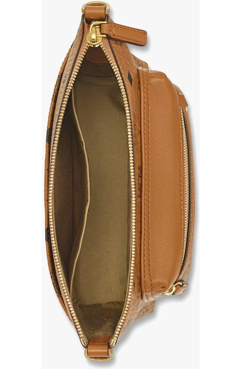MCM Aren Crossbody in Visetos, Alternate, color, Cognac