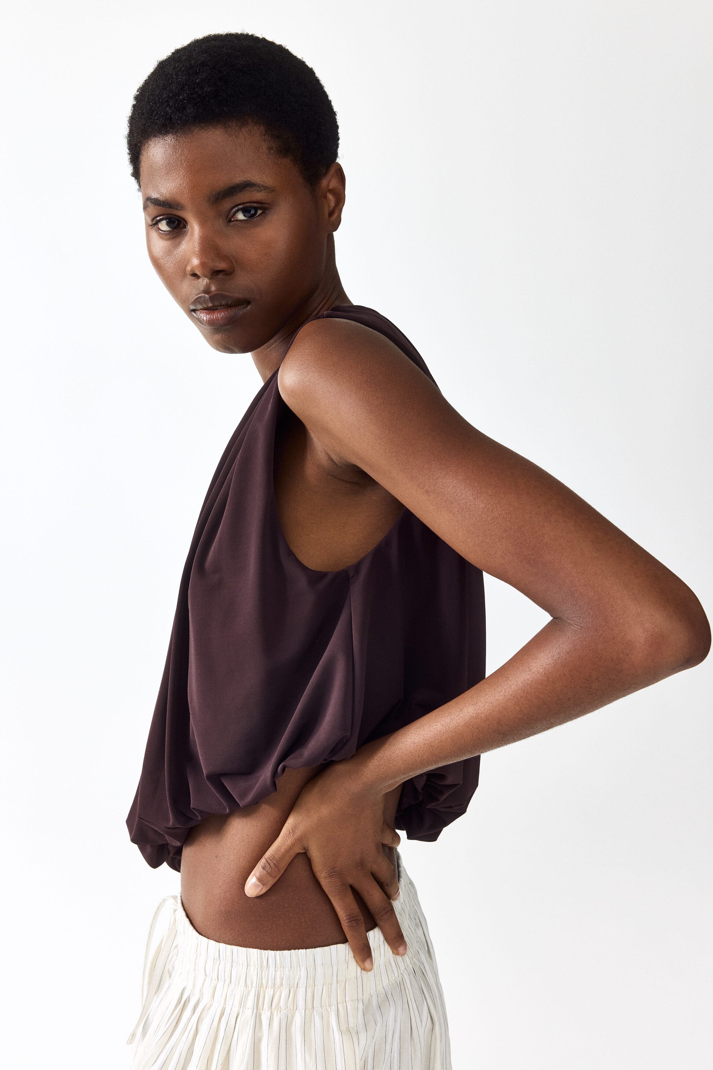 Draped Bubble-hem Top - image 2