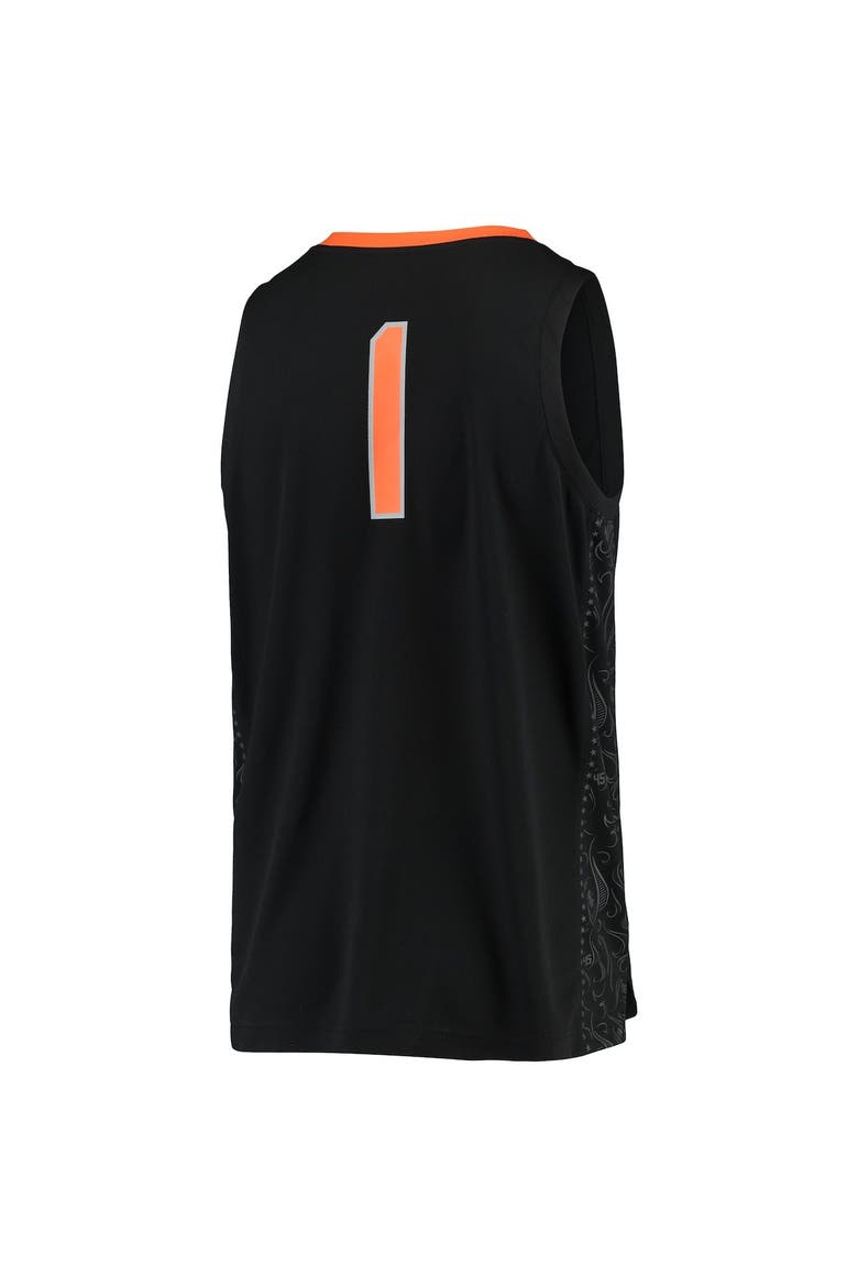 Men's Nike #1 Black Oklahoma State Cowboys Team Replica Basketball Jersey, Alternate, color, Black
