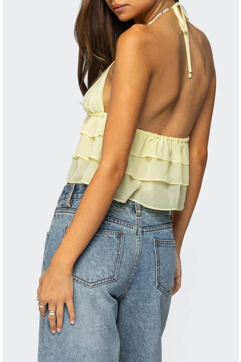 Zephi Split Front Ruffle Top, Alternate, color, YELLOW