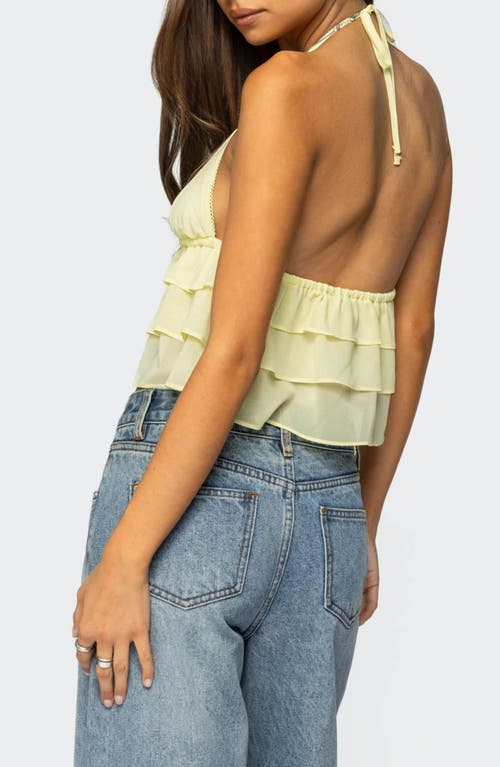 EDIKTED EDIKTED ZEPHI SPLIT FRONT RUFFLE TOP