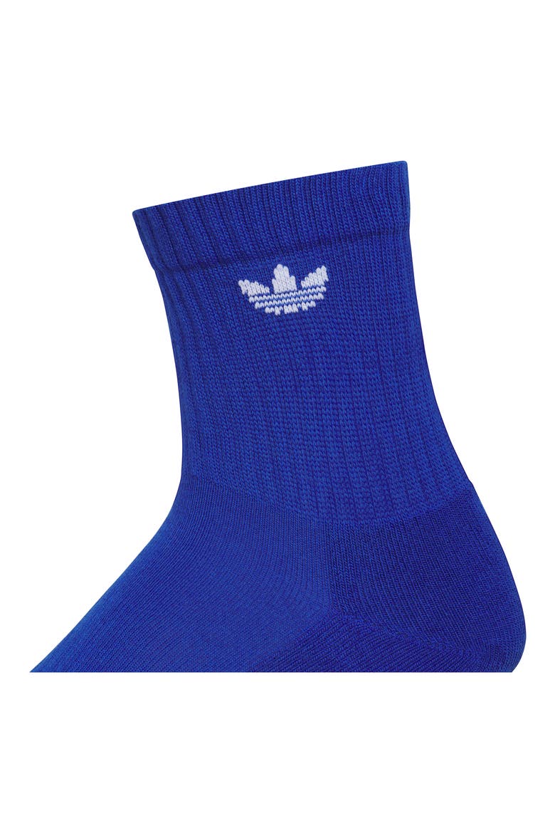 Gender Inclusive Originals Trefoil 3-Pack Quarter Socks, Alternate, color, ROYAL BLUE/ WHITE GREY/ GREEN