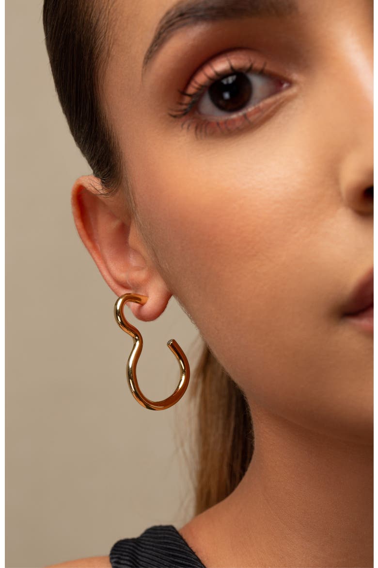 CLAUDINE ZIRCONIA HOOPS, Alternate, color, YELLOW GOLD