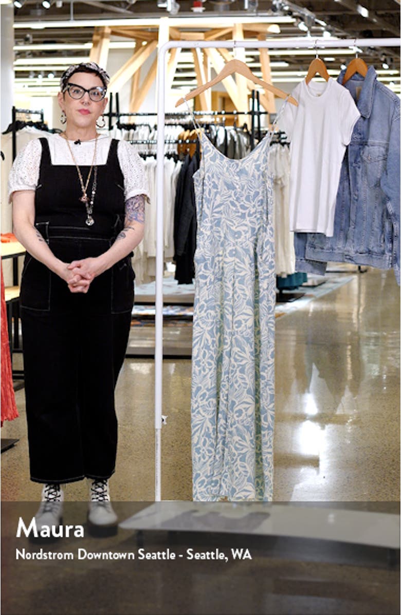 Chambray Floral Print Jumpsuit, sales video thumbnail