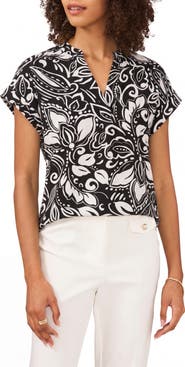 Chaus Split Neck Georgette Blouse