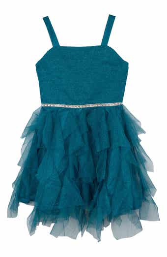 Rare Editions Kids' Glitter Mesh Party Dress
