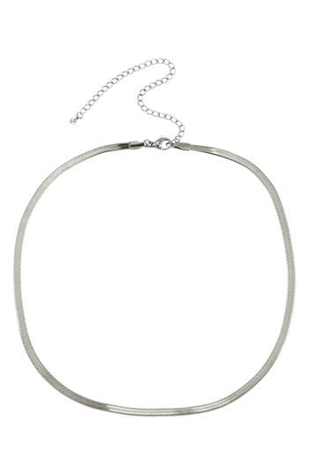 Rebl Snake Chain Necklace In Silver