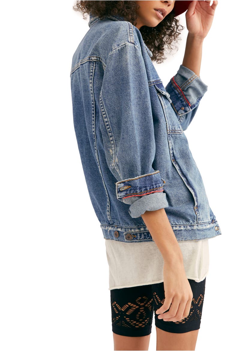 Ramona Denim Trucker Jacket, Alternate, color, INDIGO BLUE