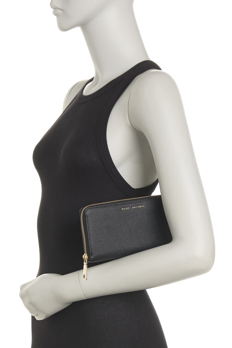 Textured Leather Continental Wallet, Alternate, color, BLACK
