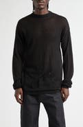 Rick Owens Temple Rivet Sheer Virgin Wool Sweater