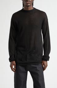 Rick Owens Temple Rivet Sheer Virgin Wool Sweater