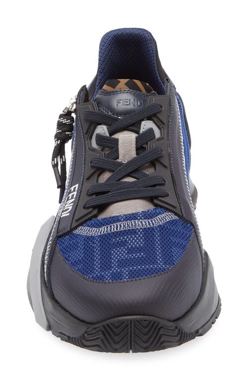 Fendi Flow Sneakers In Grig Abiss/navy
