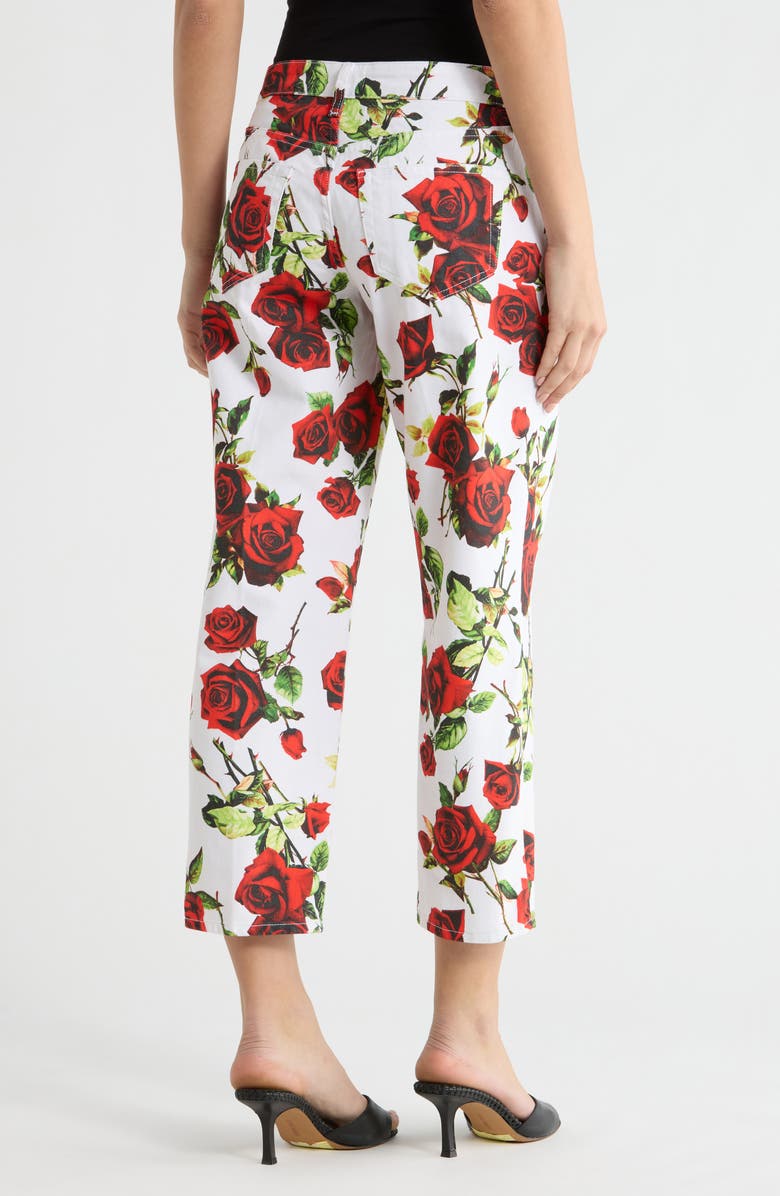 L'AGENCE Blaine Rose Stovepipe Nonstretch Jeans, Alternate, color, White/ Red Romantic Rose