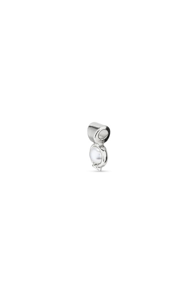 Sterling Silver Plated Charm with Pearl, Alternate, color, Silver