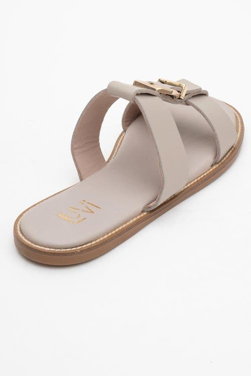 Forever & Always Shoes Sveta Leather Buckled Sandal In Sand