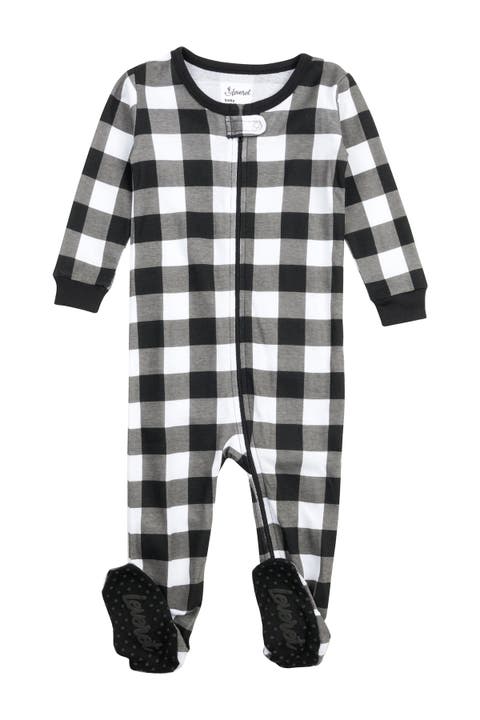 Footed Cotton Pajamas Matching Family Coordinated Plaid Prints