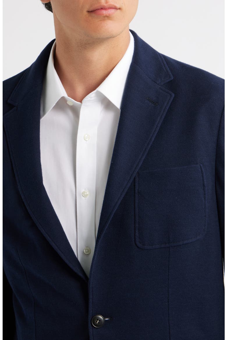 Trim Fit Navy Knit Cotton Blend Blazer, Alternate, color, NAVY