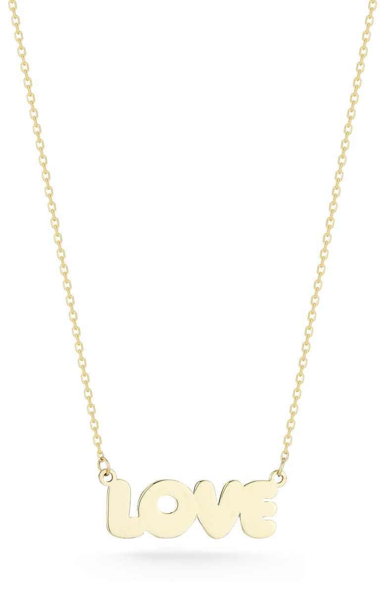 Ember Fine Jewelry 'Love' Pendant Necklace, Main, color, Gold