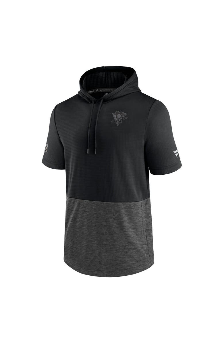 FANATICS Men's Fanatics Branded Black Pittsburgh Penguins Authentic Pro Travel and Training Short Sleeve Pullover Hoodie, Alternate, color, 