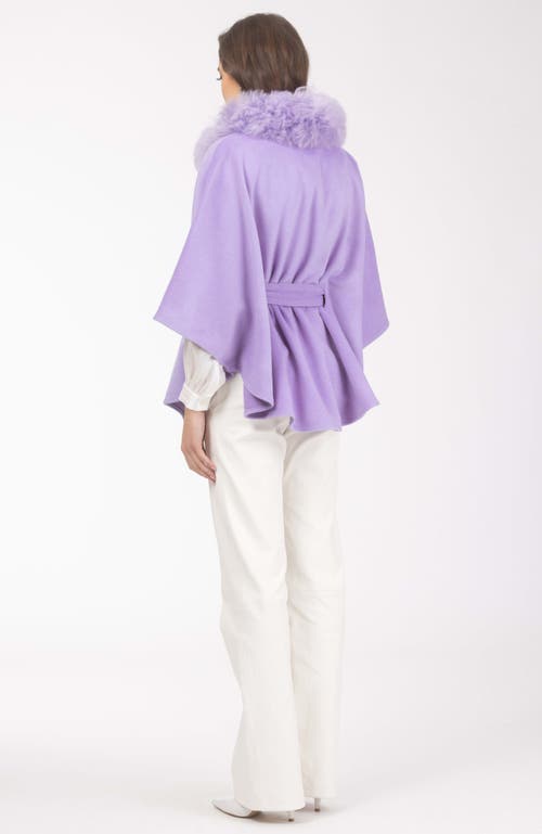 Gorski Wool Belted Cape In Purple