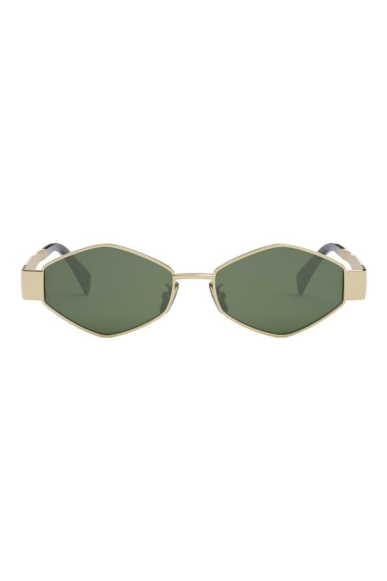 Triomphe 54mm Geometric Sunglasses, Main, color, SHINY ENDURA GOLD / GREEN