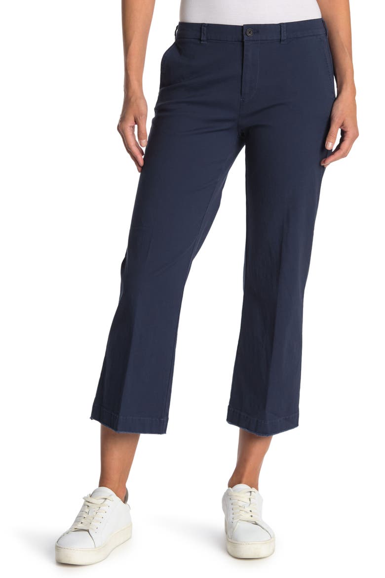 Enzyme Wash Crop Boyfriend Pants, Main, color, DARK NAVY