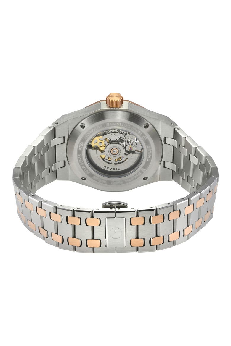 Gotham Bracelet Watch, 41mm, Alternate, color, SILVER/ ROSE GOLD