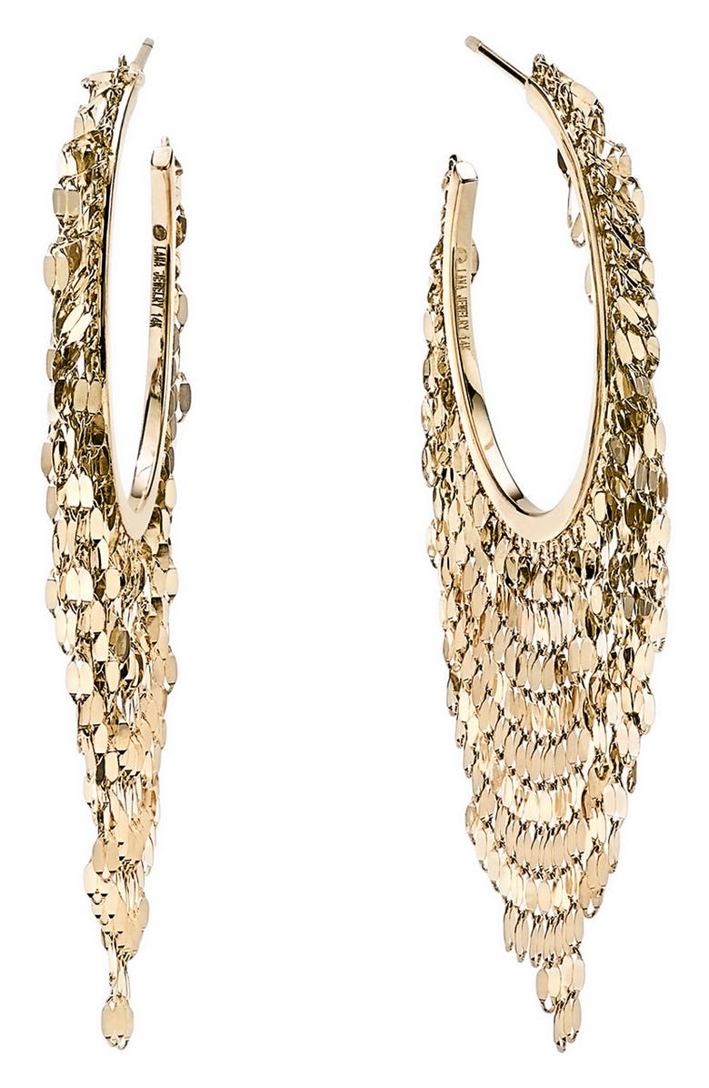 LANA Blake Fringe Oblong Hoop Earrings, Alternate, color, 