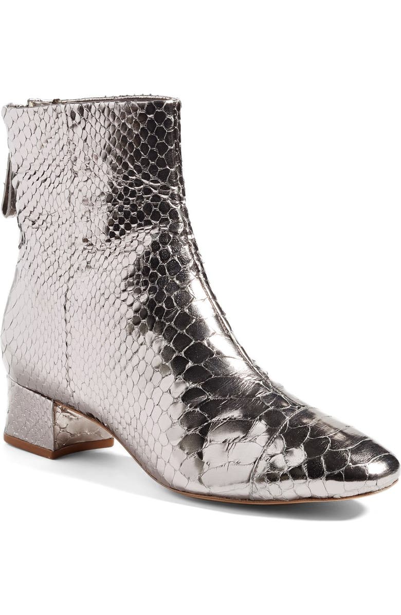 Alexandre Birman 'Jessie' Metallic Genuine Python Bootie, Main, color,