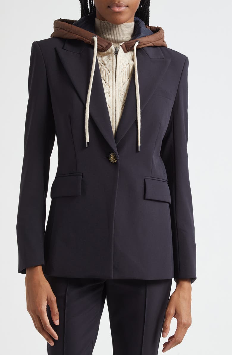 Veronica Beard Orine Wool Blend Hooded Dickey, Alternate, color, 