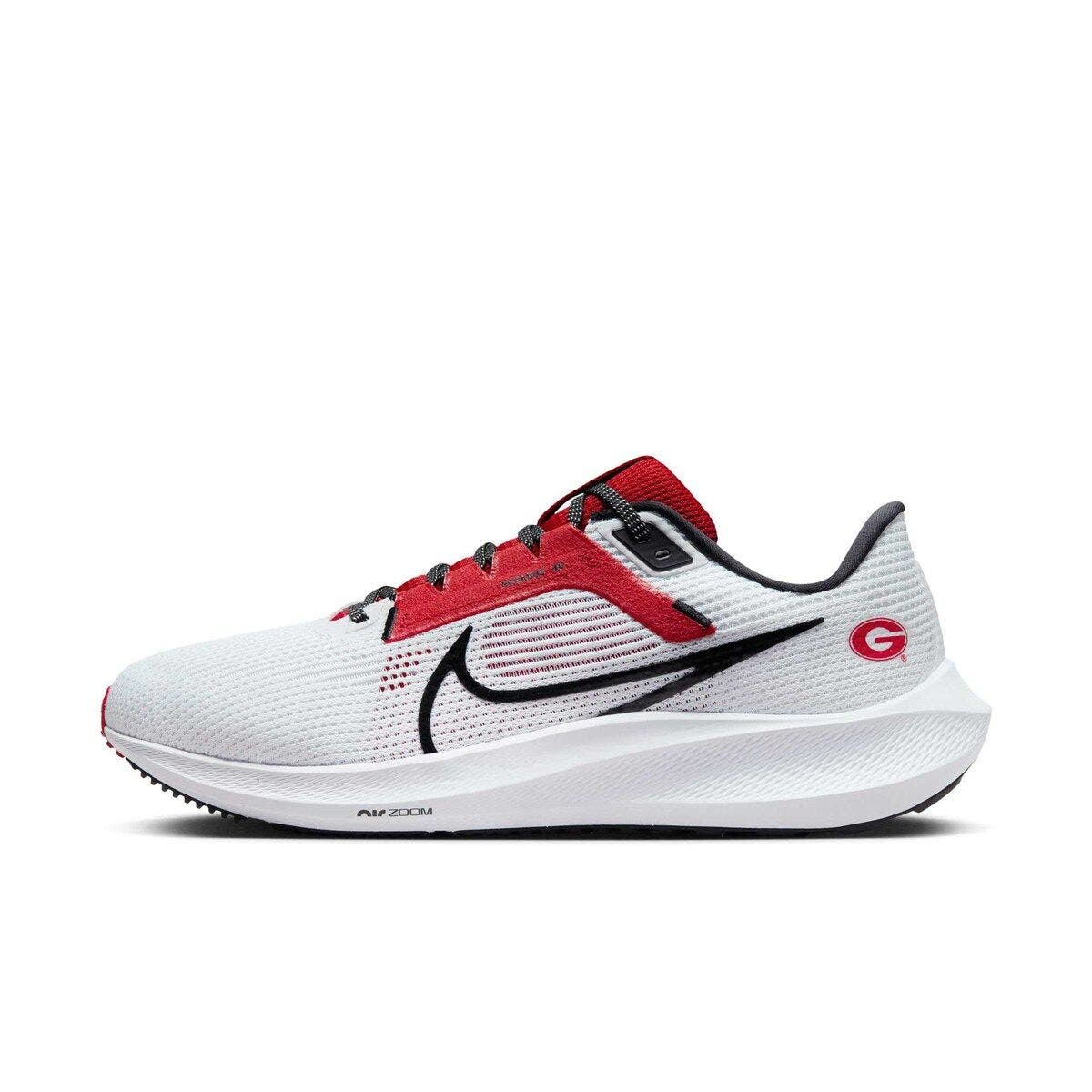 Nike Unisex Nike  White Georgia Bulldogs Zoom Pegasus 40 Running Shoe, Alternate, color, 