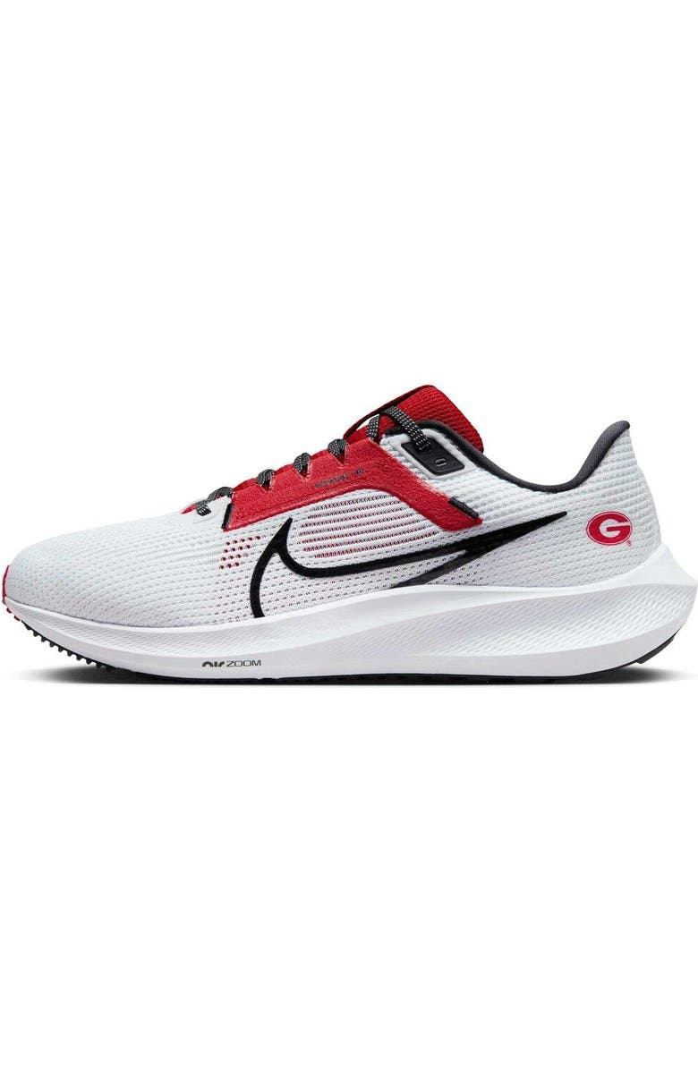 Nike Unisex Nike White Georgia Bulldogs Zoom Pegasus 40 Running Shoe, Alternate, color,