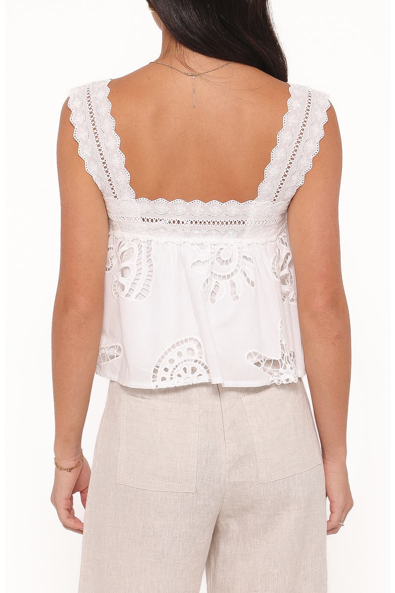 Aideen Sleeveless Eyelet Top, Alternate, color, WHITE