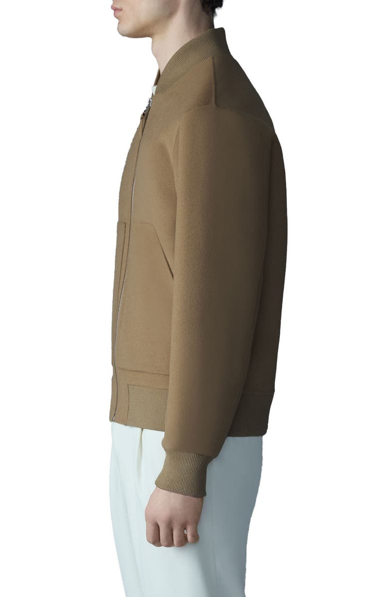 Mackage Emilio Water Repellent Wool Double Face Bomber Jacket, Alternate, color, Light Camel