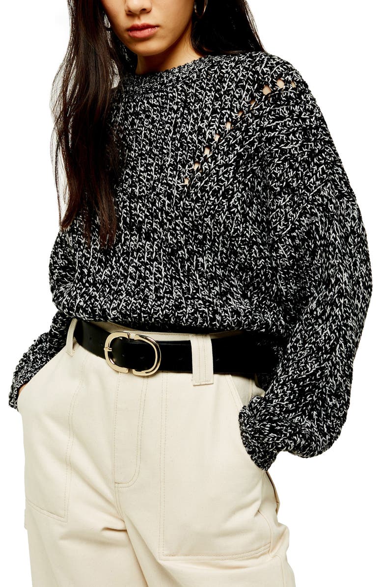 Topshop Chunky Pointelle Sweater, Main, color, 