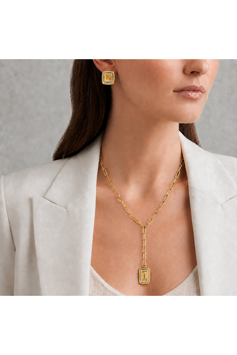 Noa Lariat Necklace, Alternate, color, Silver Two Tone