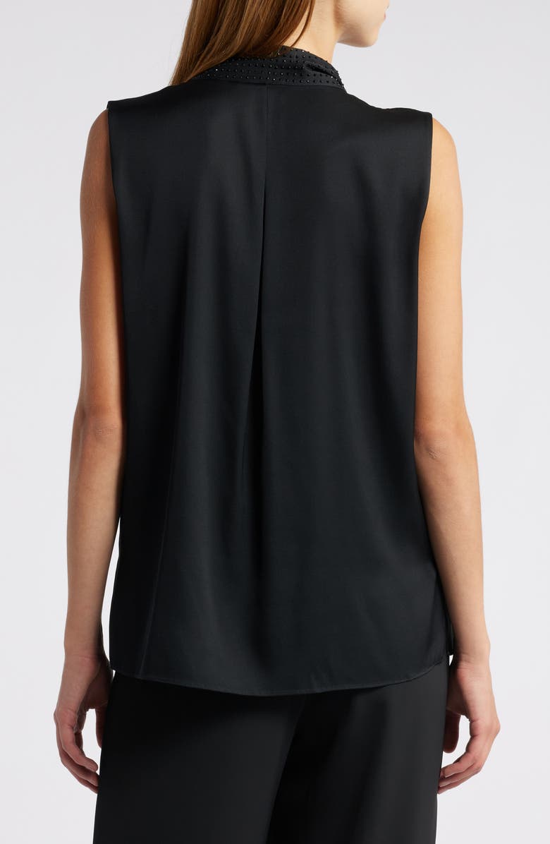 KOBI HALPERIN Evelyn Sequin Tie Neck Sleeveless Silk Blend Button-Up Top, Alternate, color, 