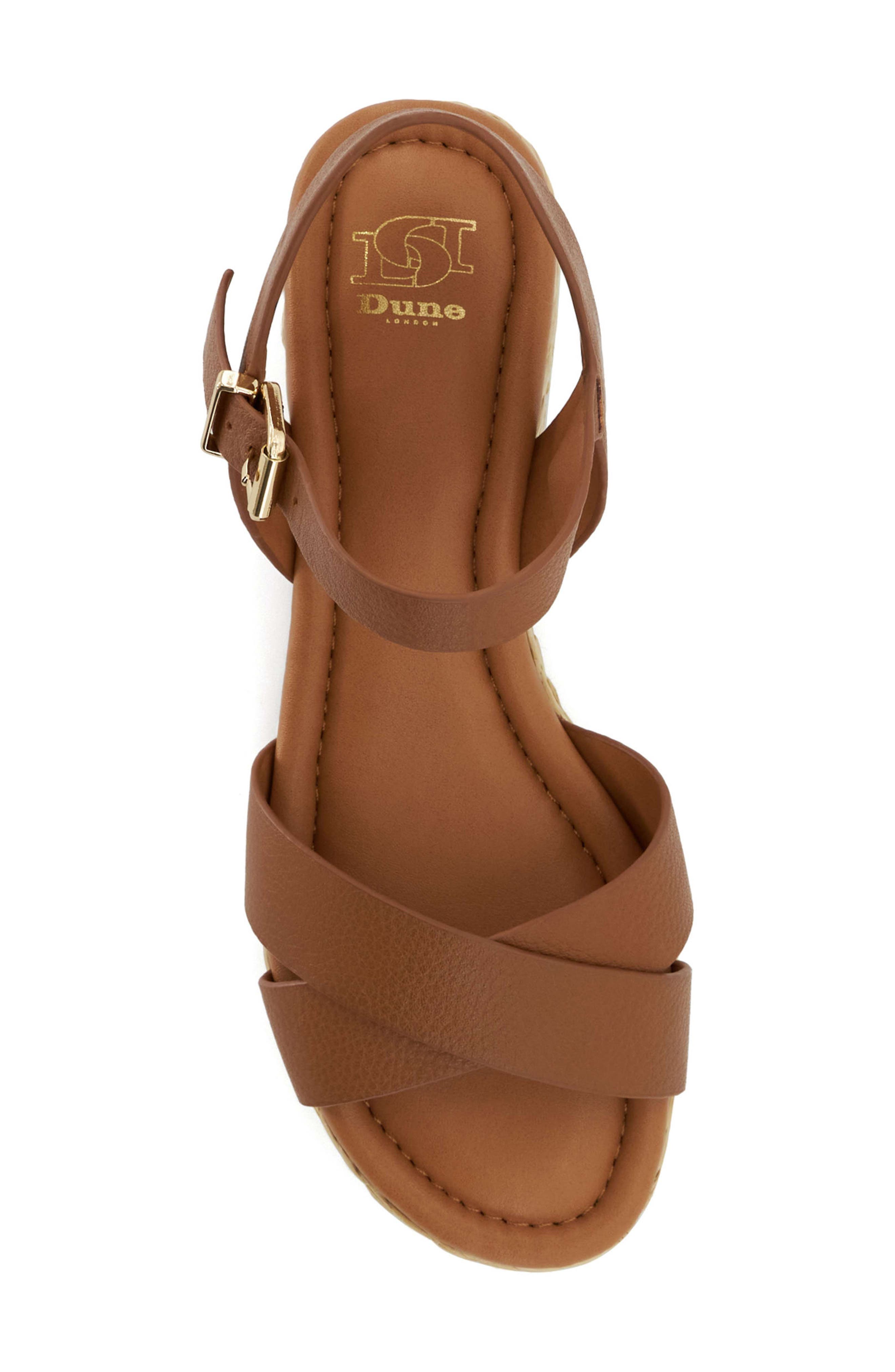 Dune London Linnie Platform Wedge Sandal, Alternate, color, Dark Tan