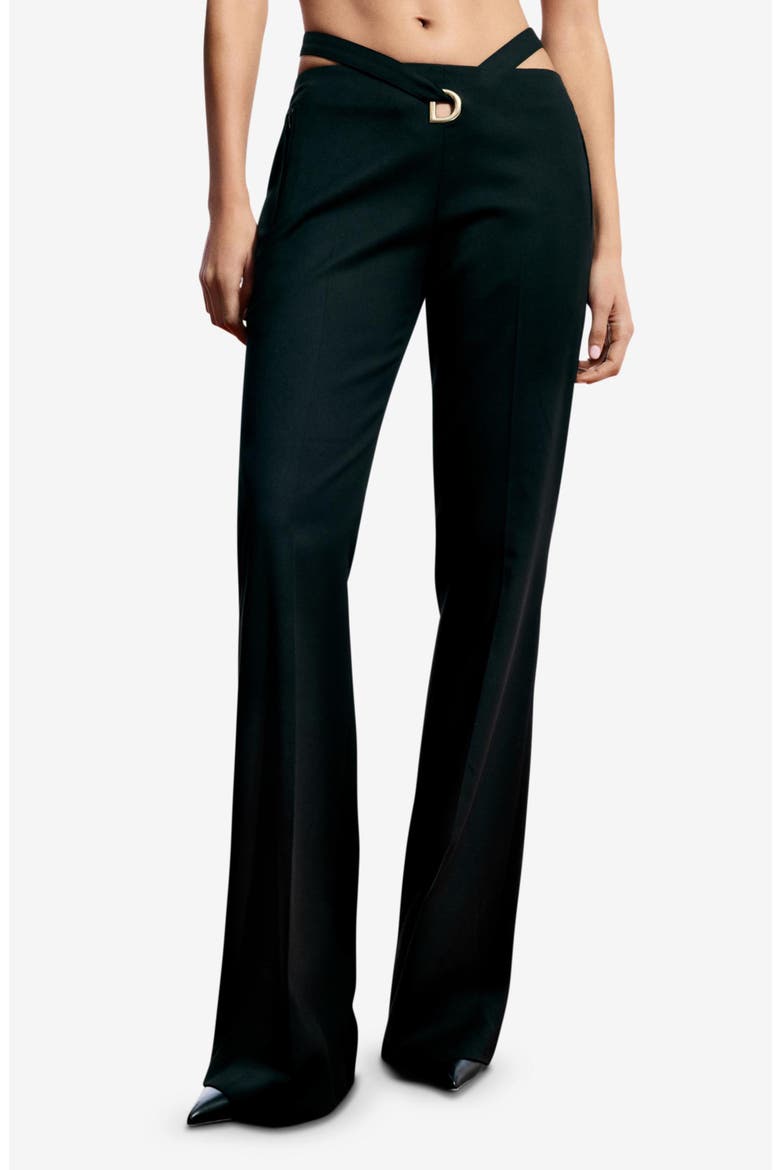 Strappy Flare Pants, Main, color, BLACK
