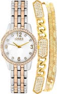 I TOUCH Two-Tone Crystal Bracelet Watch & Bracelets Set, 30mm