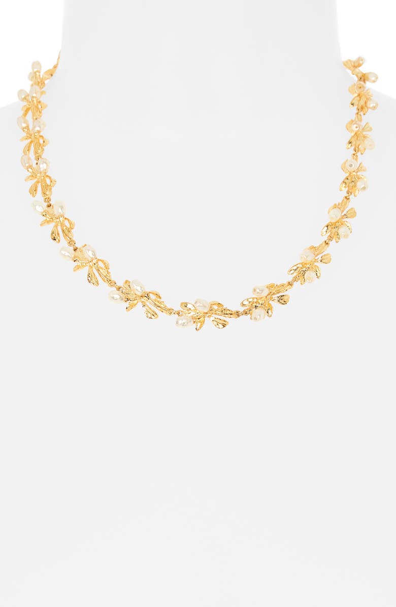 Kenneth Jay Lane Faux Pearl Collar Necklace, Alternate, color, Gold