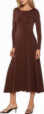 Alexia Admor Harlow Long Sleeve Fit & Flare Midi Dress